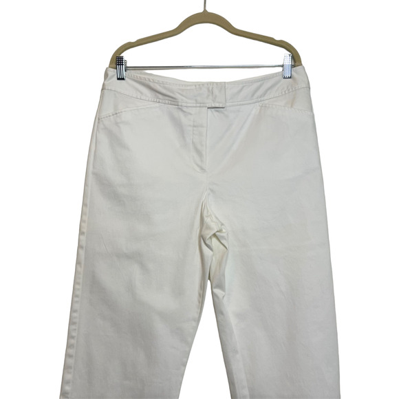 east 5th Secretly Slender Womens Cropped White Pants Size 14 Cotton Nylon Spx - Picture 2 of 5